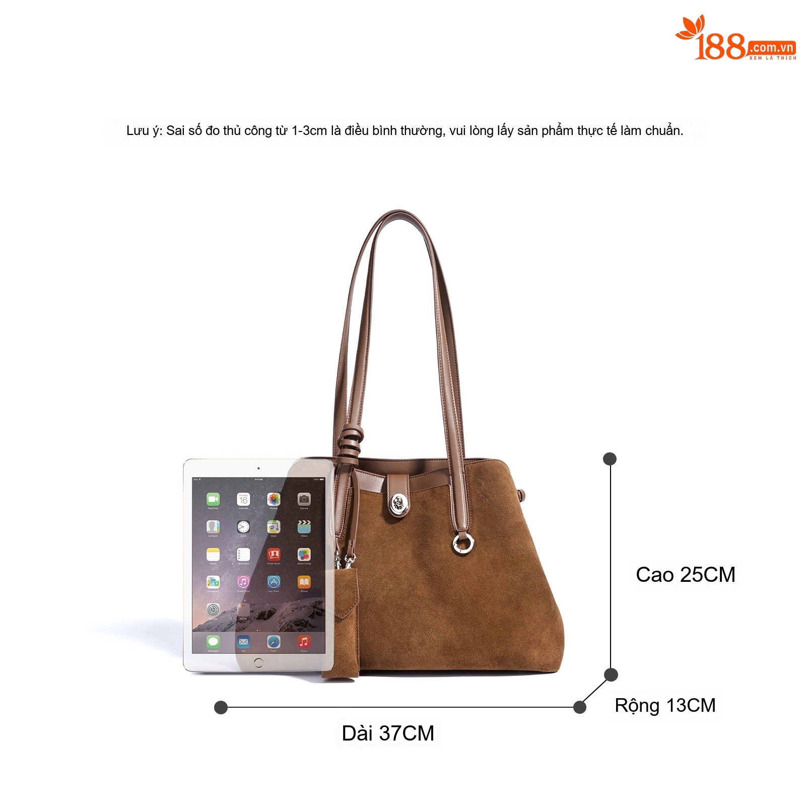 Túi Tote Nữ Da Mờ Lớn Đựng Tài Liệu Đi Làm Phong Cách Cổ Điển Màu Nâu