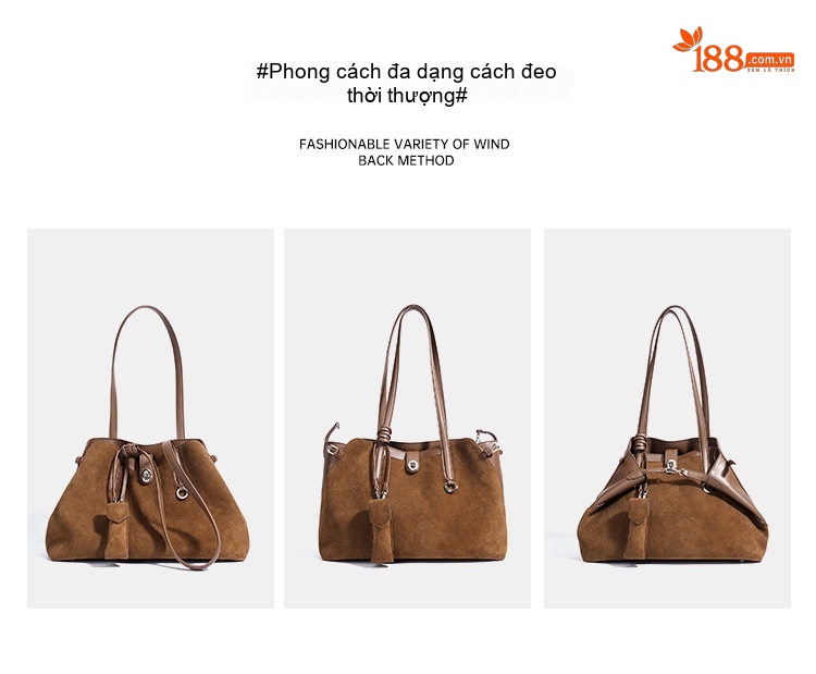 Túi Tote Nữ Da Mờ Lớn Đựng Tài Liệu Đi Làm Phong Cách Cổ Điển Màu Nâu chi tiết 8