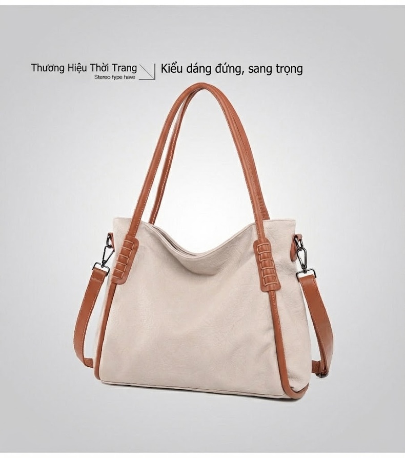 Túi Tote Nữ Da Mờ Phong Cách Hàn Quốc, Túi Đeo Vai, Túi Đeo Chéo Công Sở, Túi Xách Nữ Đựng Laptop Màu Đen, Trắng, Nâu chi tiết 25