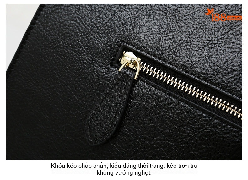 Túi Tote Nữ Da Mờ Sức Chứa Lớn Đeo Vai Phong Cách Thời Trang Màu Đen, Nâu chi tiết 12