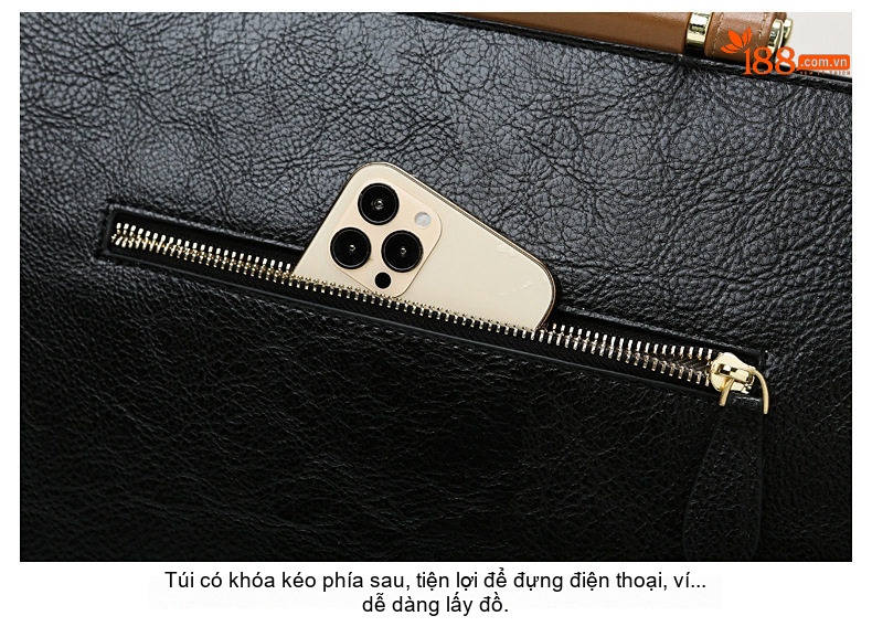 Túi Tote Nữ Da Mờ Sức Chứa Lớn Đeo Vai Phong Cách Thời Trang Màu Đen, Nâu chi tiết 13