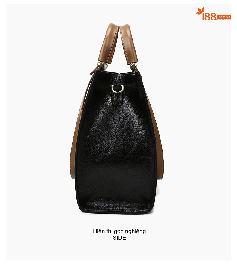 Túi Tote Nữ Da Mờ Sức Chứa Lớn Đeo Vai Phong Cách Thời Trang Màu Đen, Nâu chi tiết 16