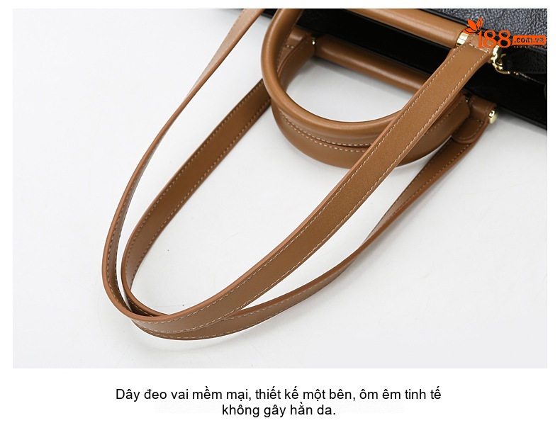 Túi Tote Nữ Da Mờ Sức Chứa Lớn Đeo Vai Phong Cách Thời Trang Màu Đen, Nâu chi tiết 17