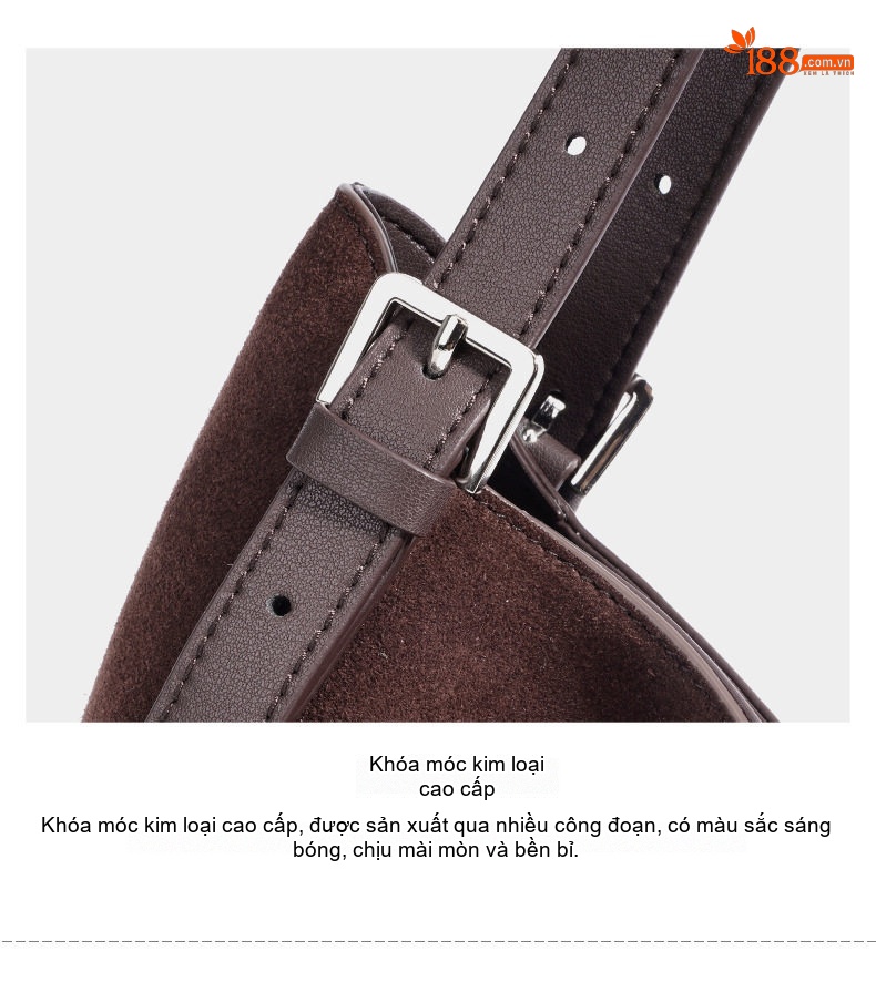Túi Tote Nữ Da Mờ Sức Chứa Lớn Phong Cách Hàn Quốc Màu Nâu chi tiết 15