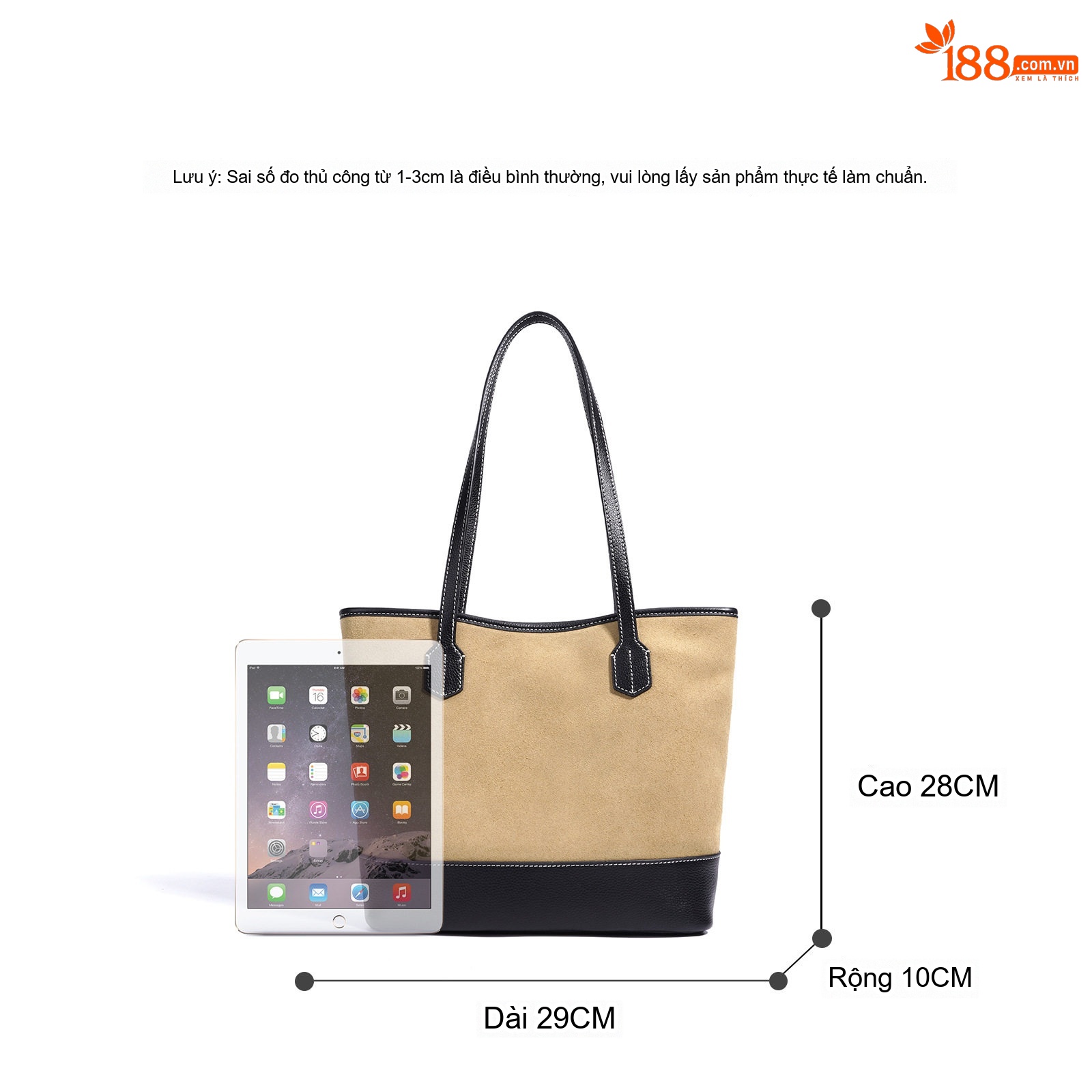 Túi Tote Nữ Da Mờ Sức Chứa Lớn Phong Cách Thời Trang Màu Be, Đen