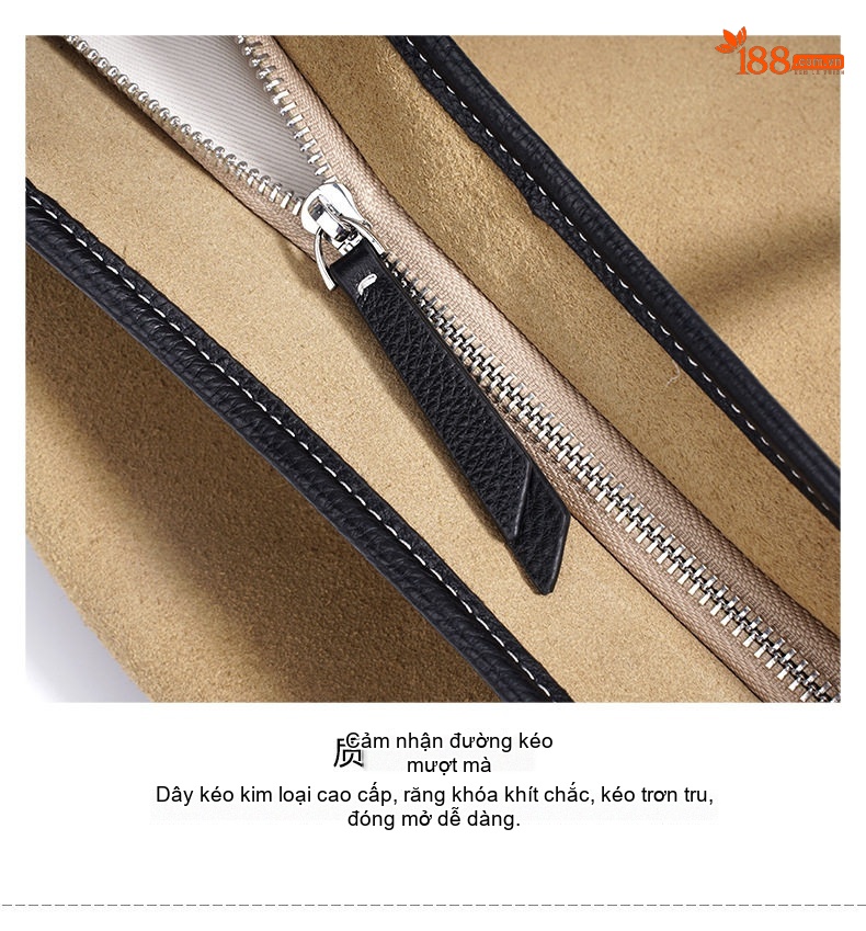 Túi Tote Nữ Da Mờ Sức Chứa Lớn Phong Cách Thời Trang Màu Be, Đen chi tiết 11