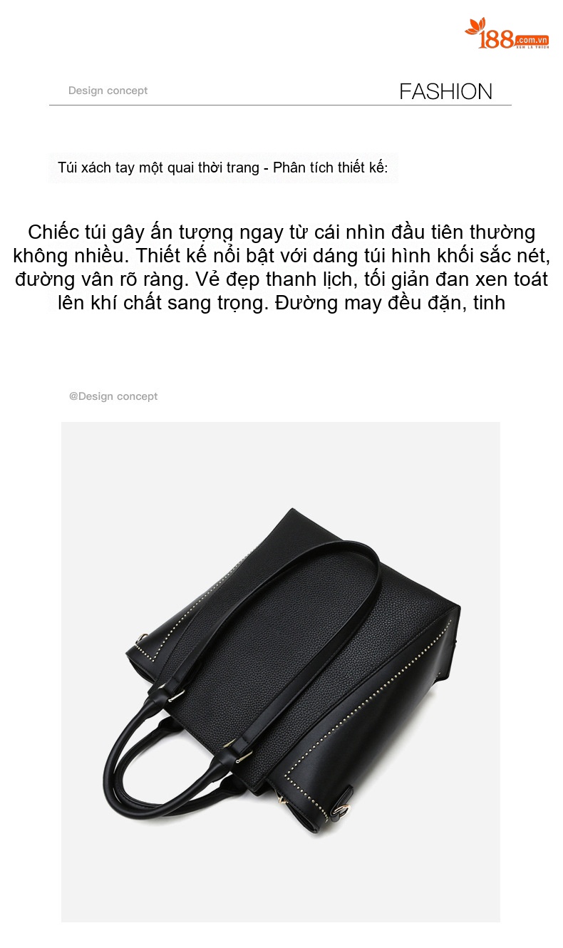 Túi Tote Nữ Da Mờ Sức Chứa Lớn Túi Đeo Vai Túi Xách Tay Công Sở Màu Đen chi tiết 4