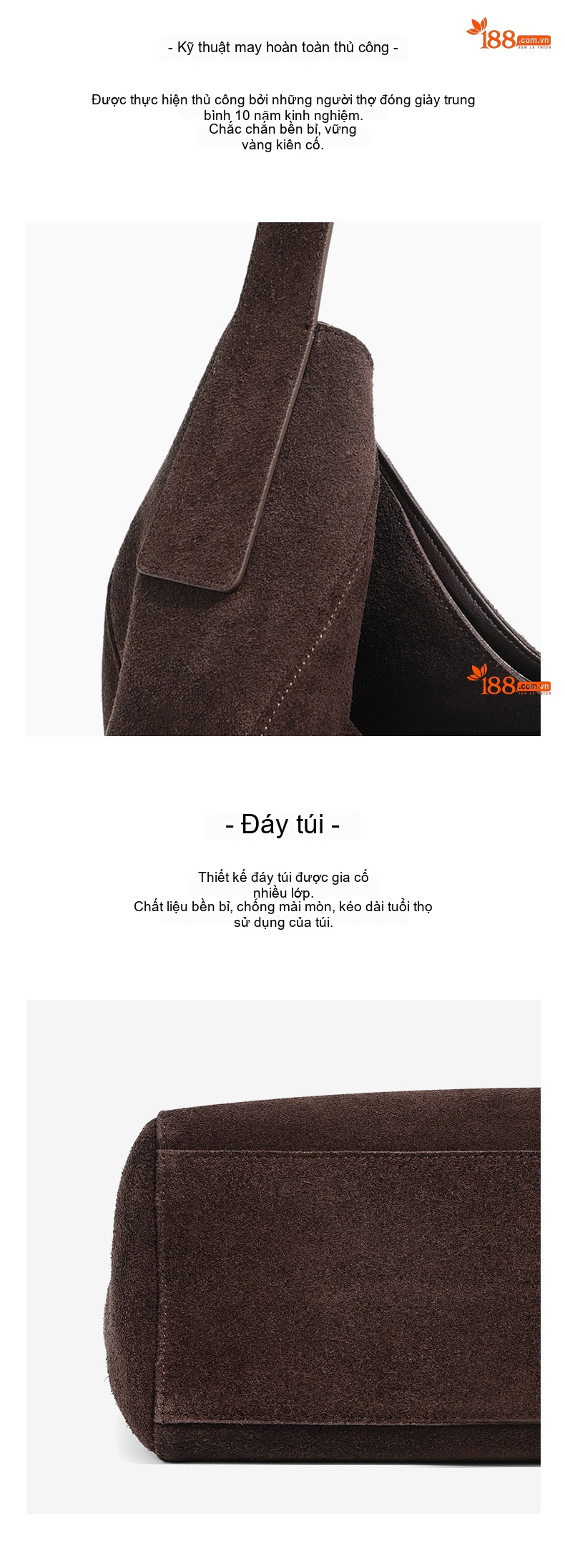 Túi Tote Nữ Da Mờ Suede Đeo Vai Dáng Kẹp Nách Thu Đông Sức Chứa Lớn Màu Nâu, Vàng chi tiết 16
