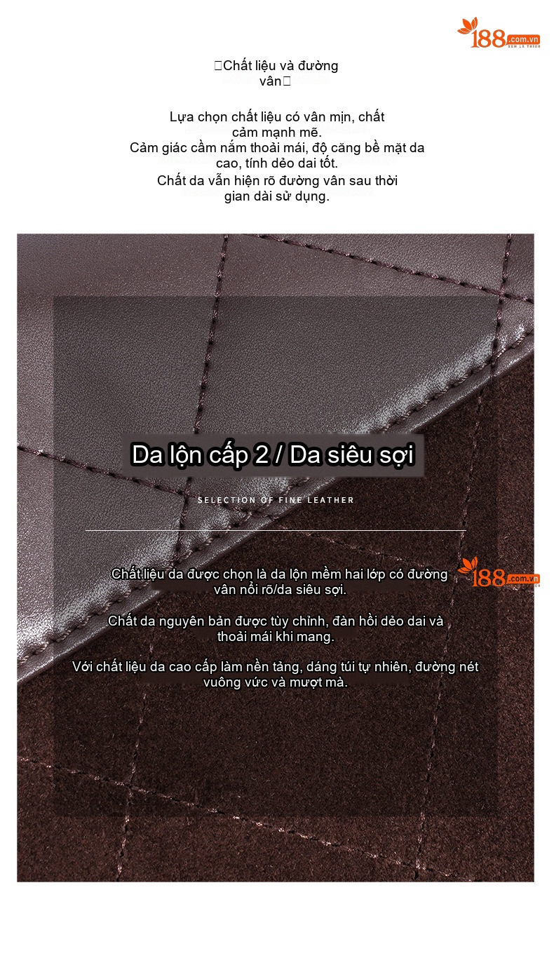 Túi Tote Nữ Da Mờ Trám Ô Lớn Đựng Vừa A4 Quai Xách Tay & Đeo Vai Dây Xích Màu Nâu, Đen, Trắng chi tiết 12