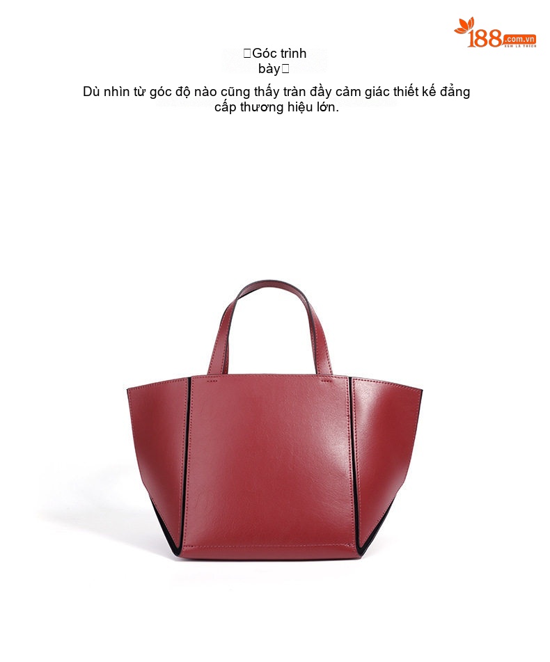 Túi Tote Nữ Đa Năng Kiểu Basket Bag Thiết Kế Đơn Giản Kèm Túi Con Màu Đỏ, Nâu chi tiết 21