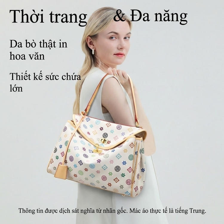 Túi Tote Nữ Đa Sắc Dáng Vuông Da Bóng Cao Cấp, Túi Đeo Vai Công Sở Màu Trắng, Xanh, Tím, Cam... chi tiết 18