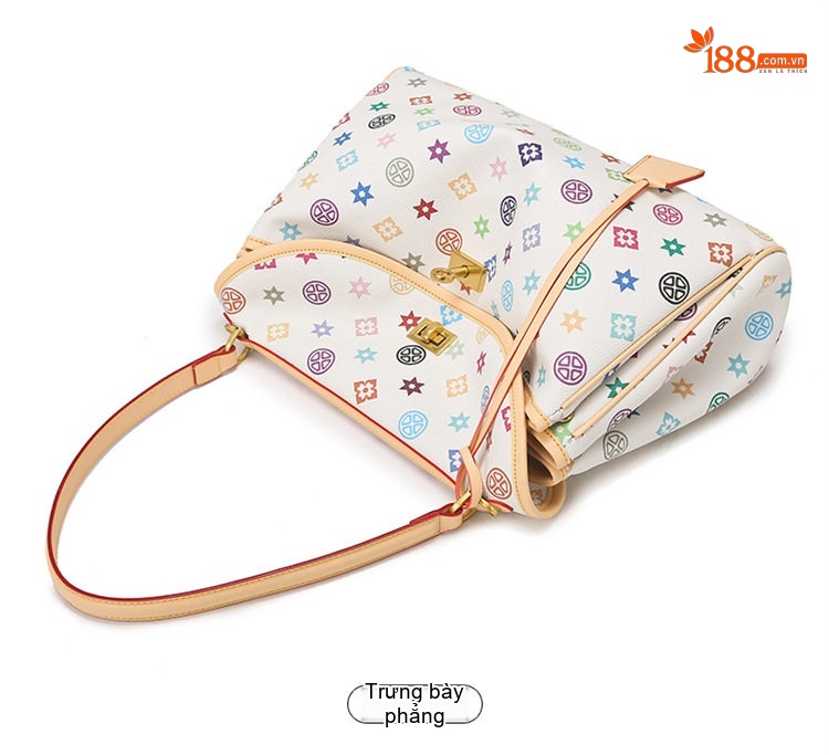 Túi Tote Nữ Đa Sắc Dáng Vuông Da Bóng Cao Cấp, Túi Đeo Vai Công Sở Màu Trắng, Xanh, Tím, Cam... chi tiết 27