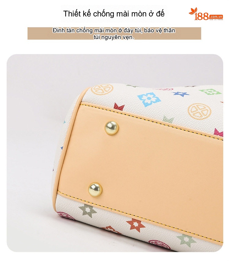 Túi Tote Nữ Đa Sắc Dáng Vuông Da Bóng Cao Cấp, Túi Đeo Vai Công Sở Màu Trắng, Xanh, Tím, Cam... chi tiết 10