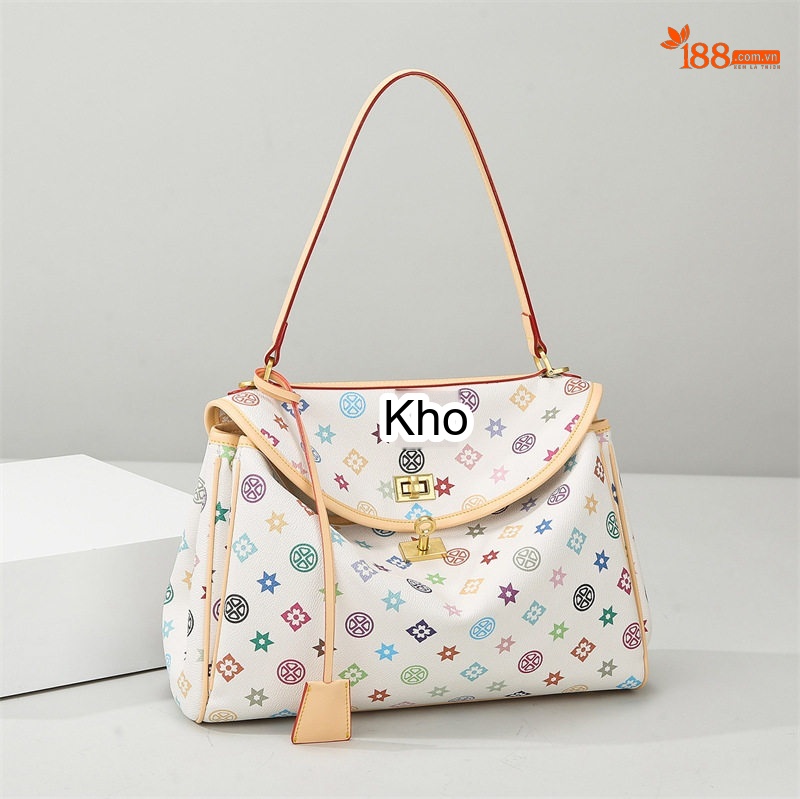 Túi Tote Nữ Đa Sắc Dáng Vuông Da Bóng Cao Cấp, Túi Đeo Vai Công Sở Màu Trắng, Xanh, Tím, Cam...