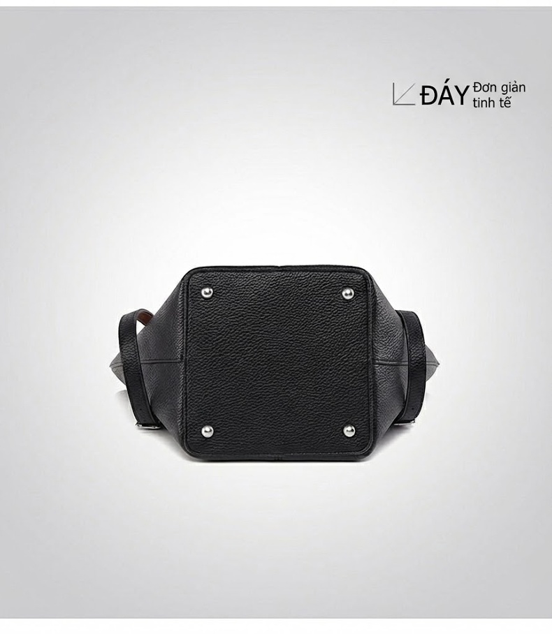 Túi Tote Nữ Da Sần Đựng Vừa A4 Kiểu Dáng Bucket Thời Trang Màu Đen, Nâu Đỏ chi tiết 26