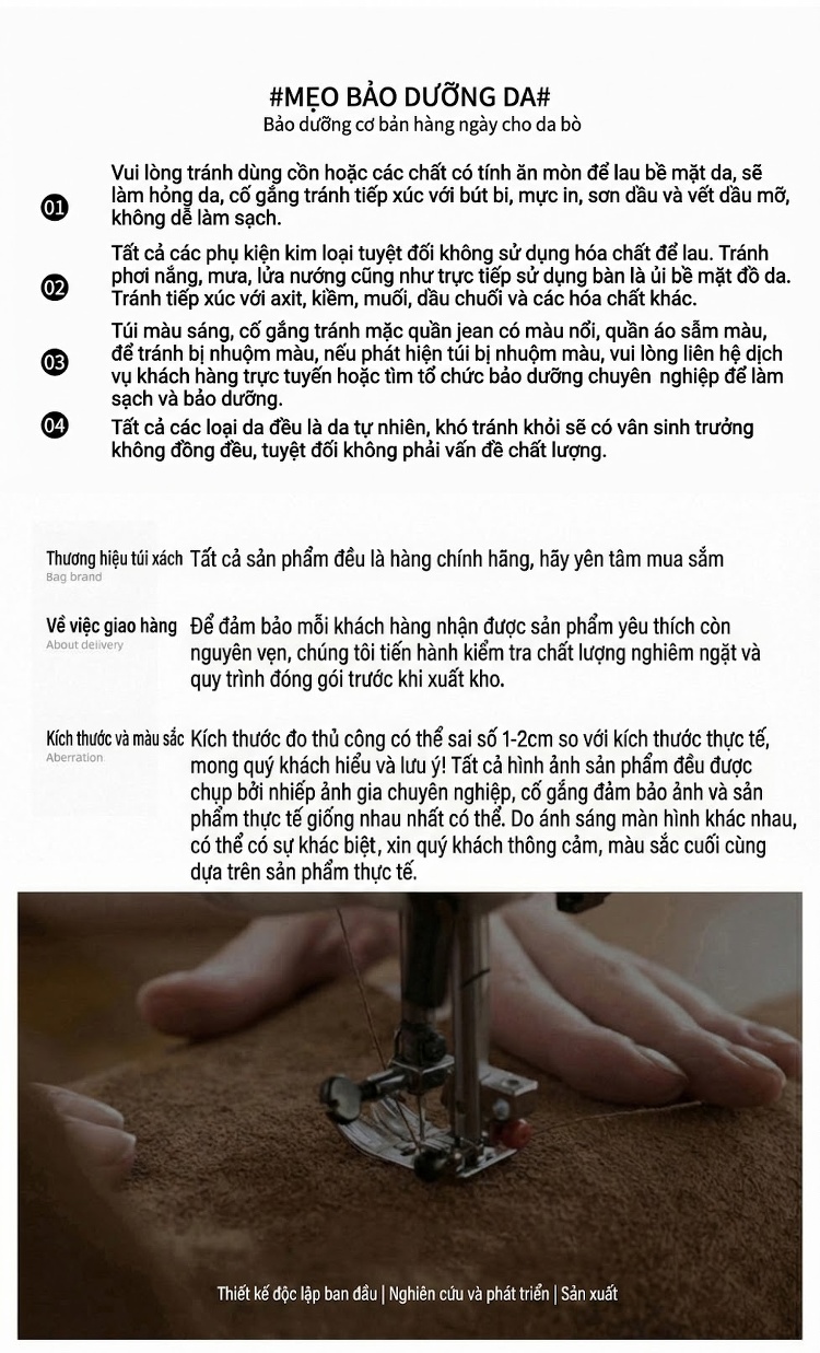 Túi Tote Nữ Da Sần复古 Lớn Đựng Đồ Đi Làm Hàng Ngày Màu Đen, Trắng Kem chi tiết 18