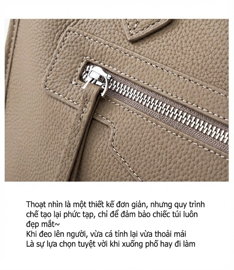 Túi Tote Nữ Da Thật Công Sở Đựng Laptop Thiết Kế Thanh Lịch Màu Nâu chi tiết 19