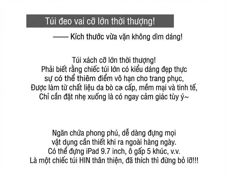 Túi Tote Nữ Da Thật Đeo Vai/Kẹp Nách/Đeo Chéo Sức Chứa Lớn Phong Cách Công Sở Màu Đen, Nâu, Kem, Vàng Nâu chi tiết 2