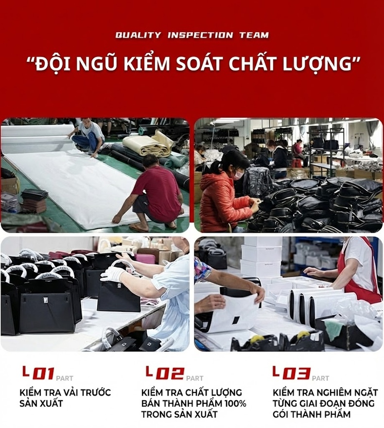 Túi Tote Nữ Da Thật Đục Lỗ Họa Tiết Giỏ Sách Lớn Đeo Vai Đi Làm Màu Trắng, Đen chi tiết 29