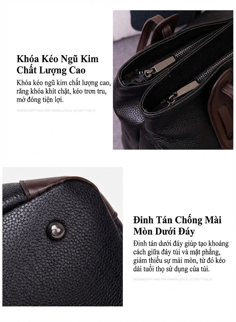 Túi Tote Nữ Da Thật Đựng Đồ Cho Mẹ Bỉm Sữa Dung Tích Lớn Phong Cách Cao Cấp Màu Đen, Nâu chi tiết 5