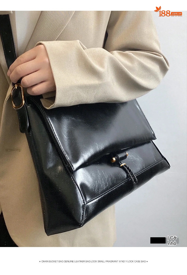 Túi Tote Nữ Da Thật Sức Chứa Lớn Đeo Vai Túi Kẹp Nách Kiểu Túi Đưa Thư Đeo Chéo Đi Làm Màu Đen chi tiết 10