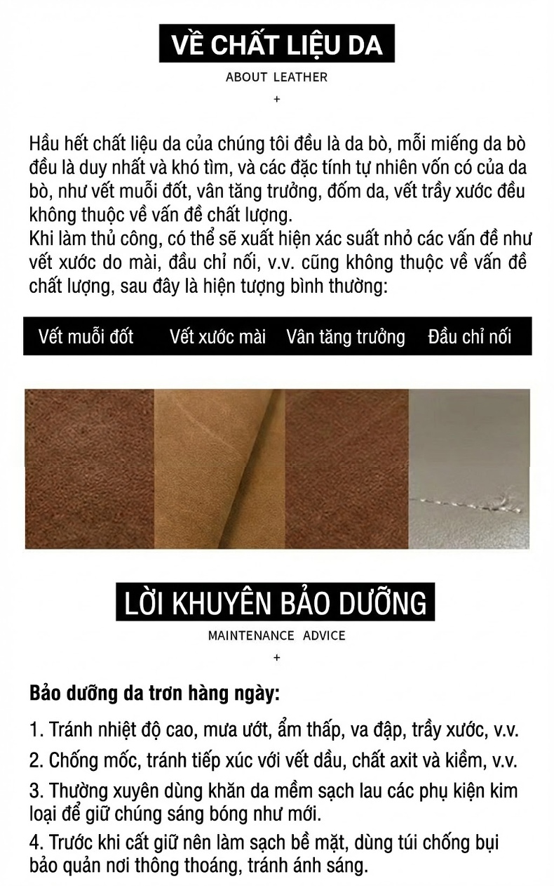 Túi Tote Nữ Da Thật Thiết Kế Đeo Vai Đeo Chéo Dung Tích Lớn Màu Nâu chi tiết 30