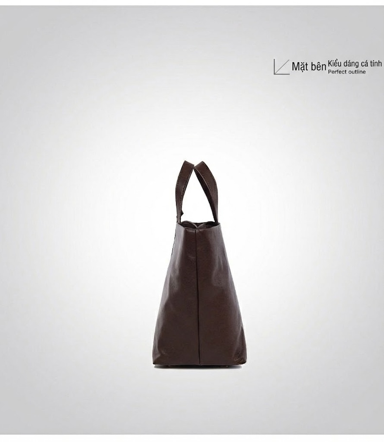 Túi Tote Nữ Da Thuộc Veg Tan Phong Cách Thời Trang Màu Đen, Nâu, Đỏ Tía, Vàng Nâu chi tiết 17