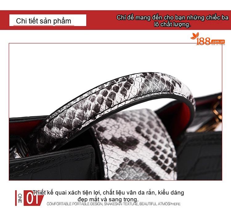 Túi Tote Nữ Da Vân Cá Sấu Chất Lượng Cao Cỡ Lớn Quai Xách Tay Đeo Chéo Dành Cho U40 Màu Đen chi tiết 19