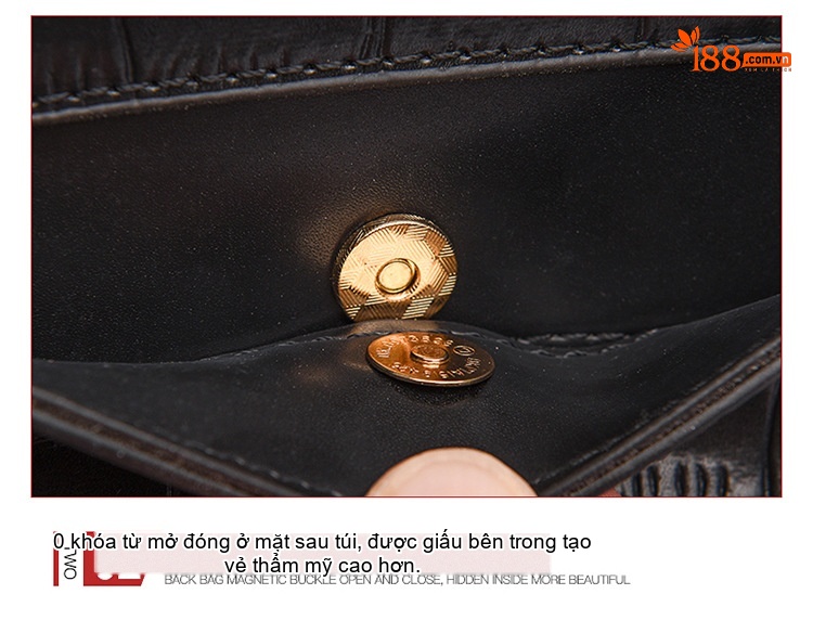Túi Tote Nữ Da Vân Cá Sấu Chất Lượng Cao Cỡ Lớn Quai Xách Tay Đeo Chéo Dành Cho U40 Màu Đen chi tiết 20