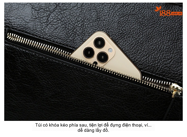Túi Tote Nữ Dập Chữ Phong Cách Âu Mỹ, Túi Đeo Vai Nữ Sức Chứa Lớn Màu Đen chi tiết 31