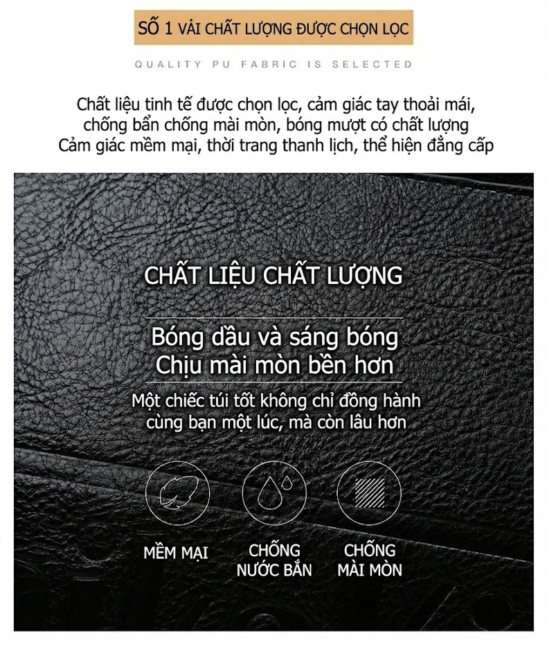Túi Tote Nữ Dập Chữ Phong Cách Âu Mỹ, Túi Đeo Vai Nữ Sức Chứa Lớn Màu Đen chi tiết 6