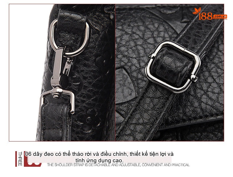 Túi Tote Nữ Dập Nổi Họa Tiết Công Sở Sức Chứa Lớn Màu Đen chi tiết 24