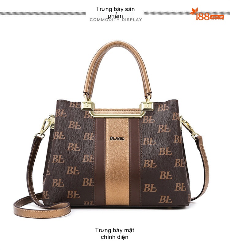 Túi Tote Nữ Đeo Vai/Chéo Lớn Phong Cách Âu Mỹ Retro Thời Trang Công Sở Màu Nâu, Vàng chi tiết 17