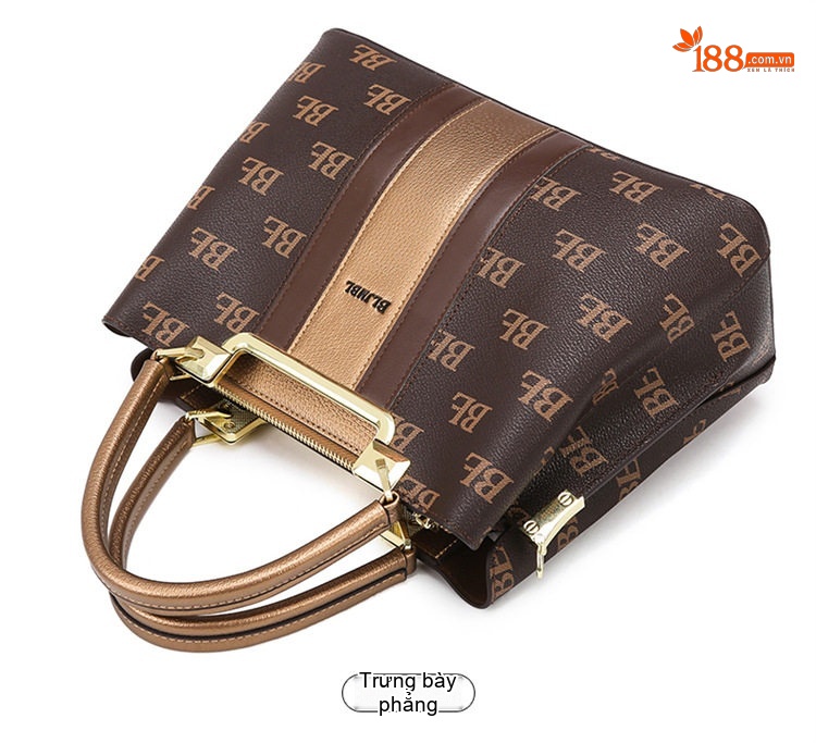 Túi Tote Nữ Đeo Vai/Chéo Lớn Phong Cách Âu Mỹ Retro Thời Trang Công Sở Màu Nâu, Vàng chi tiết 22