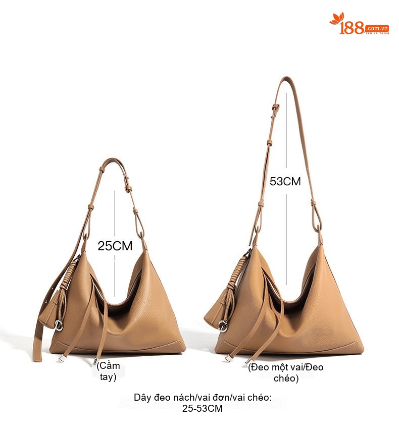 Túi Tote Nữ Đeo Vai Da Mờ Sức Chứa Lớn Phong Cách Tối Giản Màu Đen, Nâu, Xanh Rêu chi tiết 9
