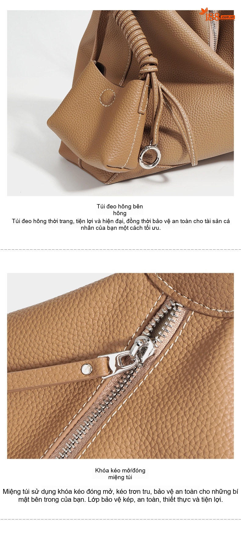 Túi Tote Nữ Đeo Vai Da Mờ Sức Chứa Lớn Phong Cách Tối Giản Màu Đen, Nâu, Xanh Rêu chi tiết 11