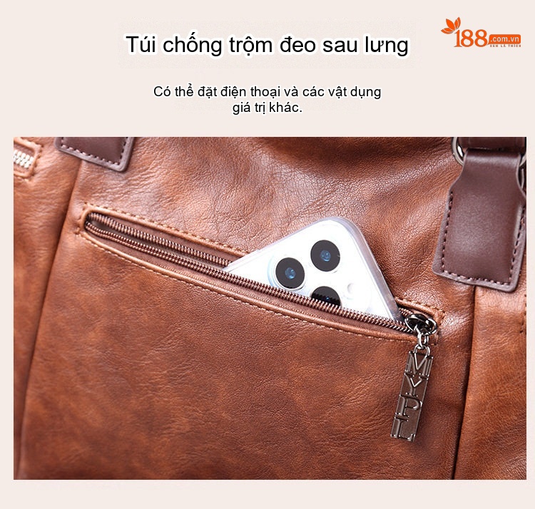 Túi Tote Nữ Đeo Vai Đeo Chéo Da Mờ Sức Chứa Lớn Phong Cách Retro Màu Nâu, Đen, Xanh... chi tiết 7