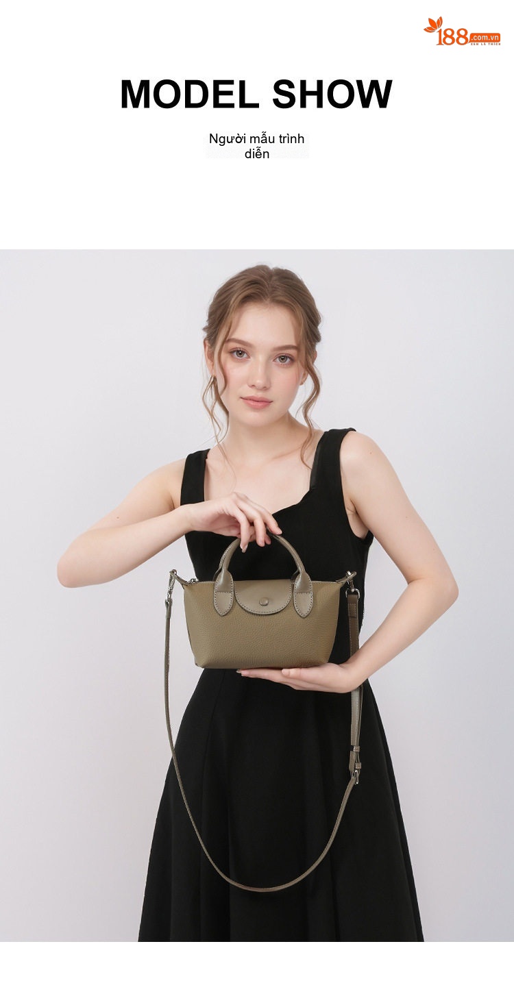 Túi Tote Nữ Đeo Vai Đeo Chéo Họa Tiết Da Bề Mặt Sức Chứa Lớn Màu Trắng Kem, Nâu, Đen, Xám... chi tiết 6