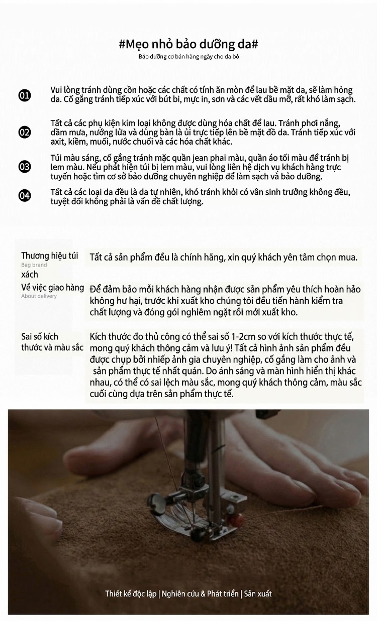 Túi Tote Nữ Đeo Vai Đeo Chéo Họa Tiết Da Bề Mặt Sức Chứa Lớn Màu Trắng Kem, Nâu, Đen, Xám... chi tiết 21