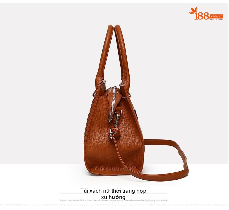 Túi Tote Nữ Đeo Vai Đeo Chéo Phong Cách Thời Trang Bộ 3 Túi Màu Nâu, Đen, Kem, Cam chi tiết 15