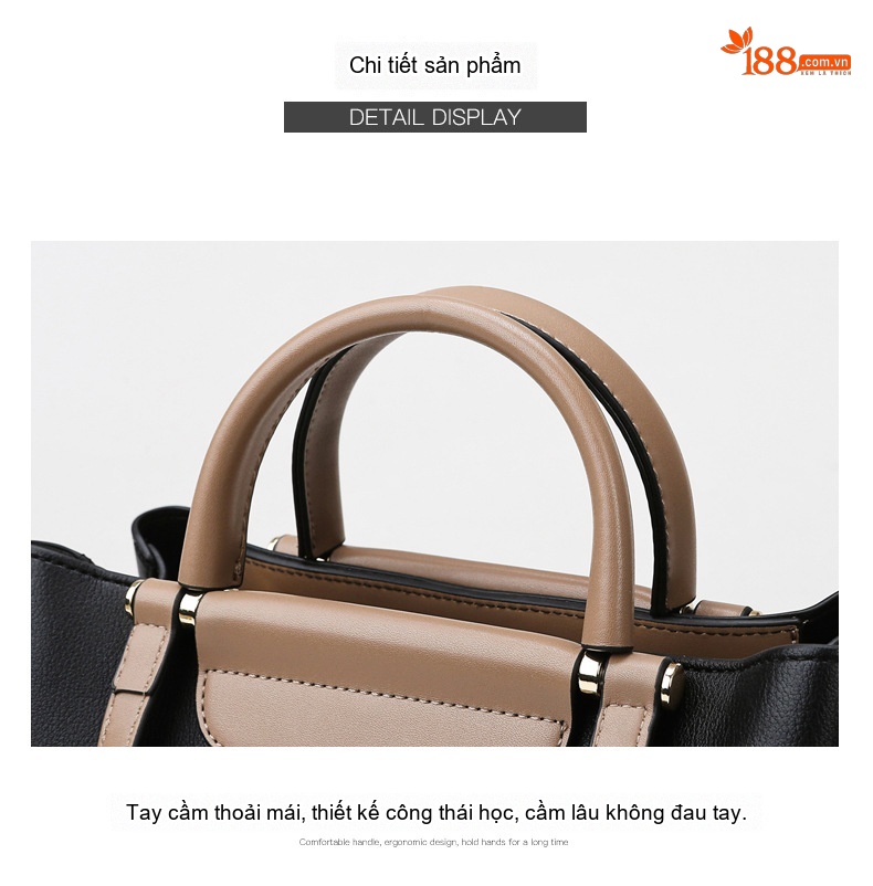Túi Tote Nữ Đơn Giản Phong Cách Đô Thị Da Bóng Sức Chứa Lớn Màu Đen, Be chi tiết 19