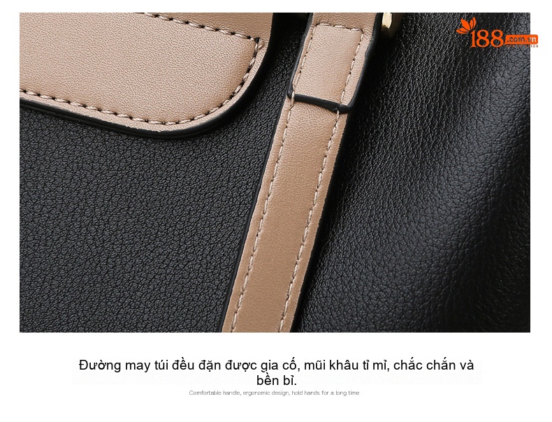 Túi Tote Nữ Đơn Giản Phong Cách Đô Thị Da Bóng Sức Chứa Lớn Màu Đen, Be chi tiết 20