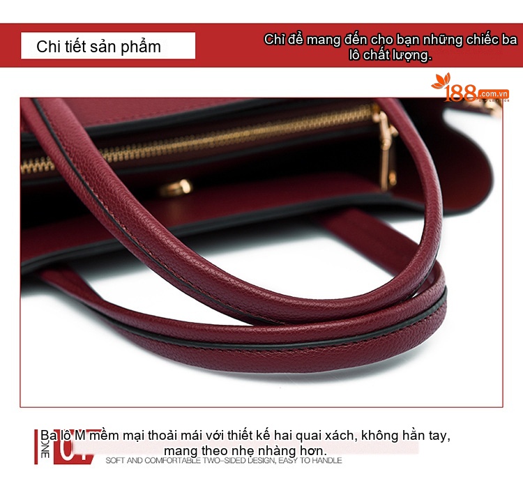 Túi Tote Nữ Đựng Tài Liệu Da Mờ Sức Chứa Lớn Phong Cách Đơn Giản Màu Đen, Đỏ Rượu, Trắng Kem chi tiết 8