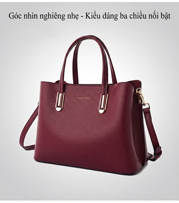 Túi Tote Nữ Đựng Tài Liệu Da Mờ Sức Chứa Lớn Phong Cách Đơn Giản Màu Đen, Đỏ Rượu, Trắng Kem chi tiết 15