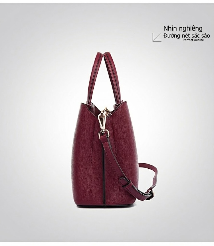 Túi Tote Nữ Đựng Tài Liệu Da Mờ Sức Chứa Lớn Phong Cách Đơn Giản Màu Đen, Đỏ Rượu, Trắng Kem chi tiết 16