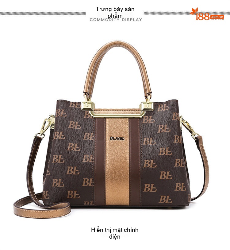 Túi Tote Nữ Đựng Vừa A4 Sức Chứa Lớn Thiết Kế Retro Màu Nâu, Be chi tiết 17