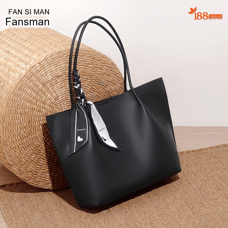 Túi Tote Nữ Fansiman Phong Cách Thời Trang Công Sở Đựng Laptop Cỡ Lớn Màu Đen