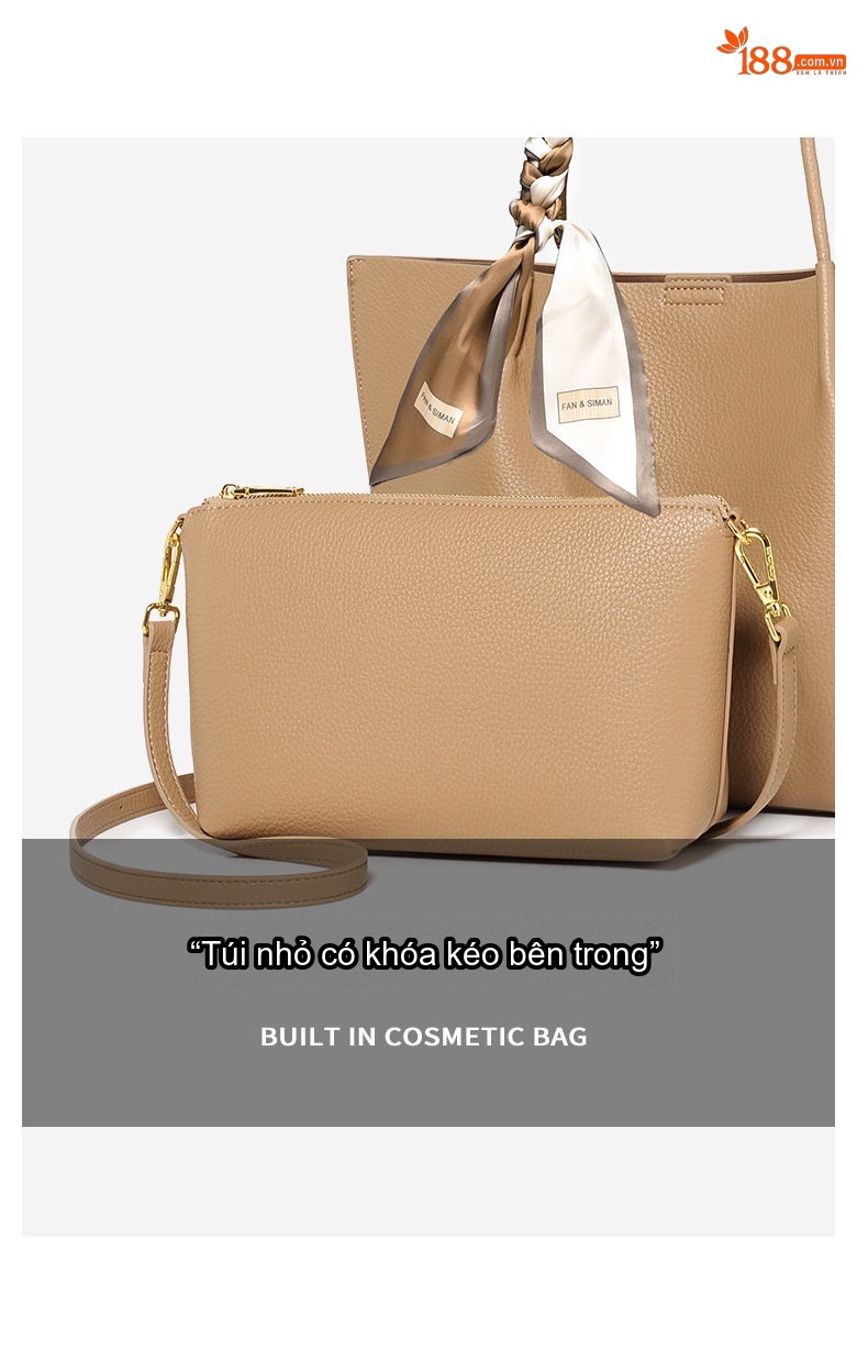 Túi Tote Nữ Fansiman Phong Cách Thời Trang Công Sở Đựng Laptop Cỡ Lớn Màu Đen chi tiết 7