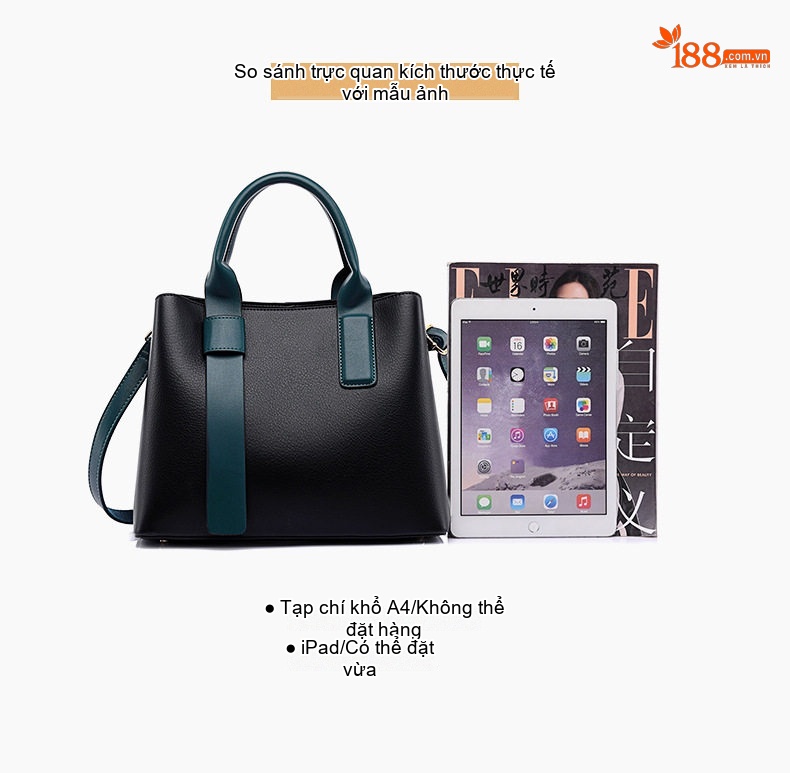 Túi Tote Nữ In Họa Tiết Retro Da Bóng, Túi Đeo Vai, Túi Xách Tay Công Sở Sức Chứa Lớn Màu Nâu, Đen chi tiết 12