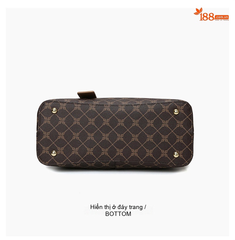 Túi Tote Nữ In Họa Tiết Retro Da Bóng, Túi Đeo Vai, Túi Xách Tay Công Sở Sức Chứa Lớn Màu Nâu, Đen chi tiết 24